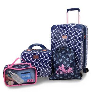 World Traveler Chariot 4-Piece Hardside Carry-On Spinner Luggage Set - Dotty
